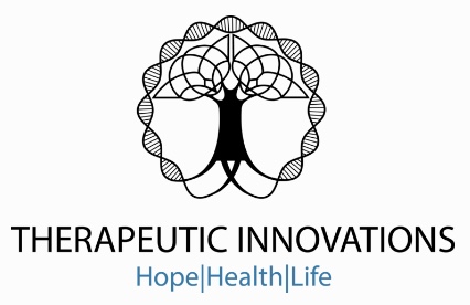 A black and white logo of therapeutic innovations.